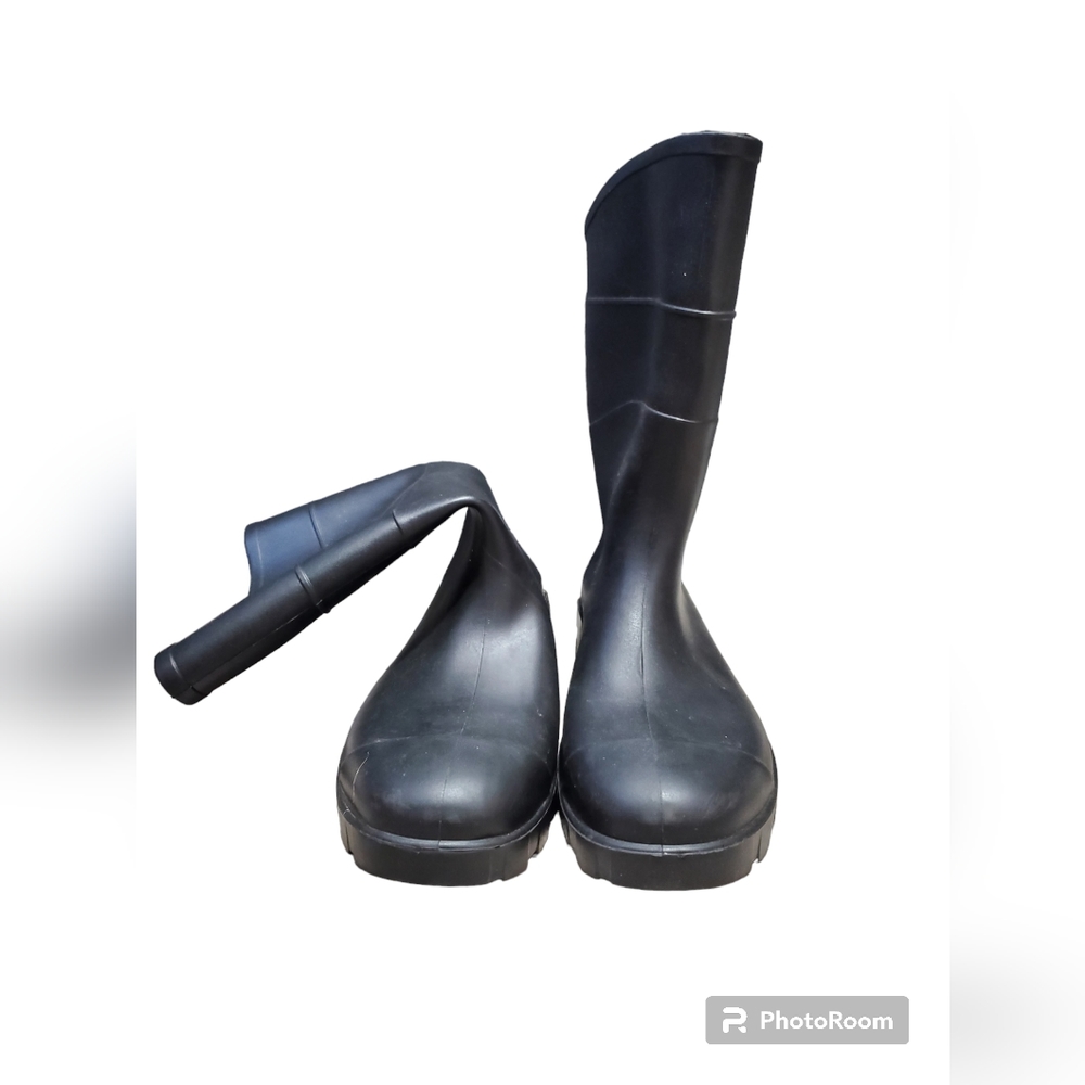 Unbranded Women's Size 11 Men's Size 9 Black Waterproof Rubber Boots Unisex Nice